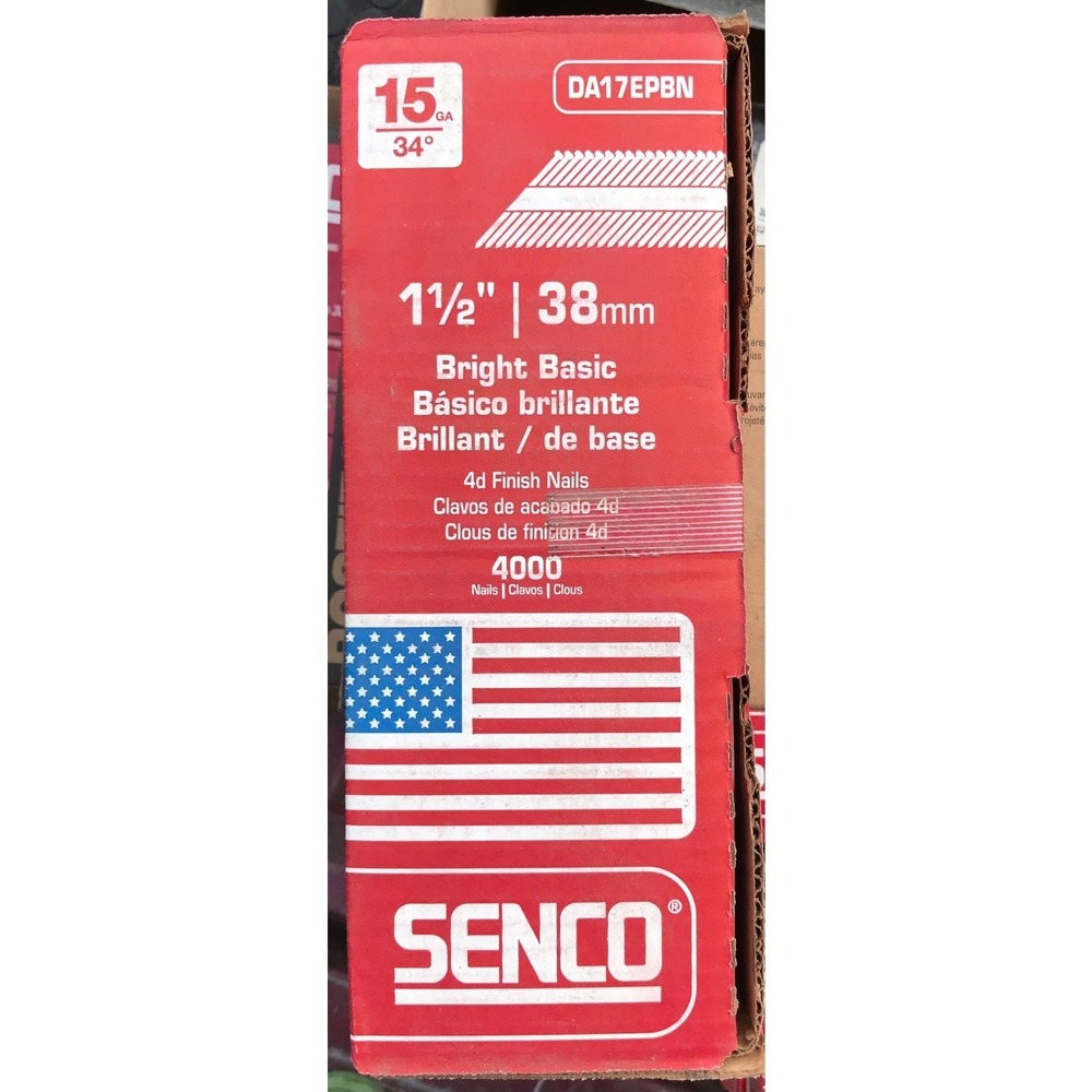 Senco DA17EPBN 15ga x 1-1/2" Bright Basic Finishing Nail, 4000pcs